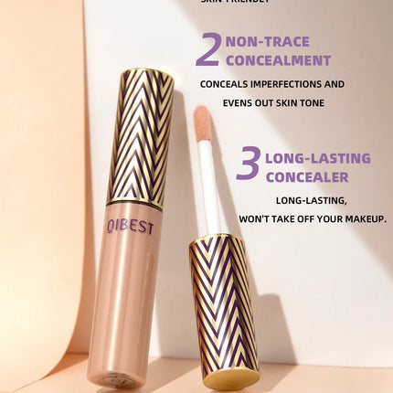 QIBEST Concealer Waterproof and Sweat Resistant Long Lasting Concealer Blush Cover Stains Acne Marks and Fade Dark Circles