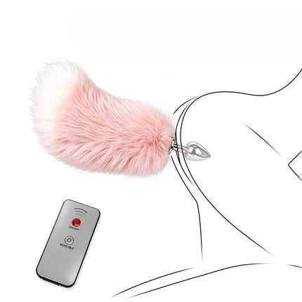 Wireless Remote Control Fox Tail Metal Anal Plug Vibrating Tail Butt Plug Vibrator For Women Dildos Stimulator Adult Sex Toys