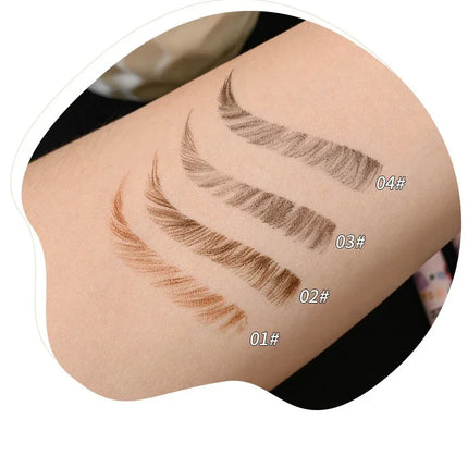 4 Colors Eyebrow Pen Waterproof 4 Fork Tip Eyebrow Tattoo Pencil Cosmetic Long Lasting Natural Dark Brown Liquid Eye Brow Pencil