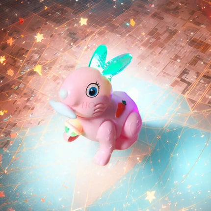 Children's electric leash can walk, little rabbit can carry glowing toys, cartoon