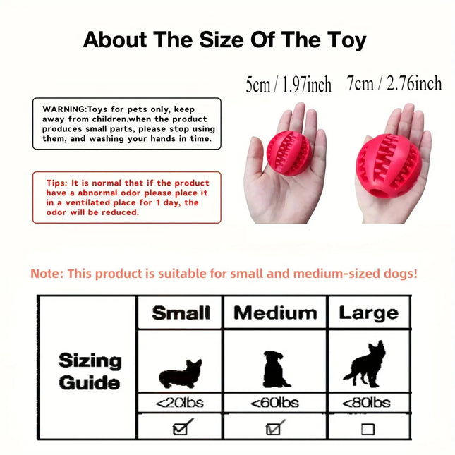 Dog Toy Ball, Non-Toxic Bite Resistant Toy Ball for Pet Dogs Puppy Cat, Dog Pet Food Treat Feeder Chew Tooth Cleaning Ball