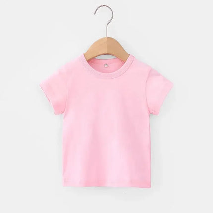 Summer Girls T-Shirts Yellow Red Short Sleeve Baby Boy T-Shirt White Tee Shirt Cotton Girls Tops For Children Clothes