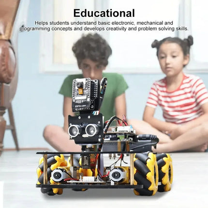 ESP32 CAM WiFi Smart Robot Car Starter Kit ESP32-CAM Programming Educational Learning TT Motor Mecanum Wheel Chassis Kit Ultraso
