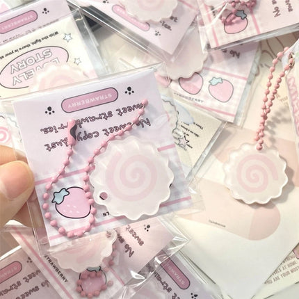 Handmade Acrylic Pink Squid Roll Charm Keychains Lovely Ornament Keyring Backpack Handbag Charm Pendant Keys Holder