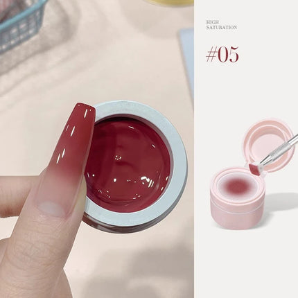 12 Colors Nail Polish Patting Glue Pink Color Nail Art Air Cushion Glue High Saturation Gypsum Painting Glue for DIY Home Salon