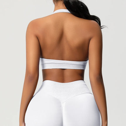 Women Sports Bra Seamless Halter Clothes Push-up Vest Brassiere Gym Top Backless Fitness Yoga Workout Running Underwear