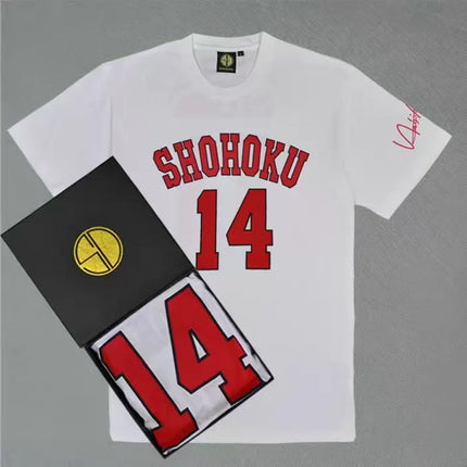 Cotton Shohoku Jersey Tshirt Sakuragi Mitsui Miyagi Basketball Shirt Anime Cosplay Uniform Tee for Men Women Fans