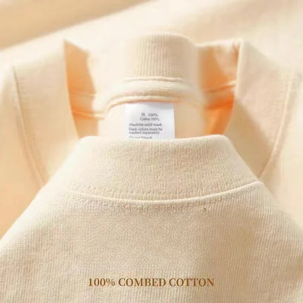 Heavy Weight 425 grams Men T Shirt Cotton Half Sleeve Breathable High Quality Round Neck Basic Tops Men Summer T-Shirt