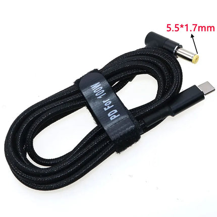 USB Type C to DC2.5*0.7 3.0*1.1 3.5*1.35 4.0*1.35 4.0*1.7 4.5*3.0 4.8*1.7mm Male Plug Converter USB-C PD Lure Charging Cable