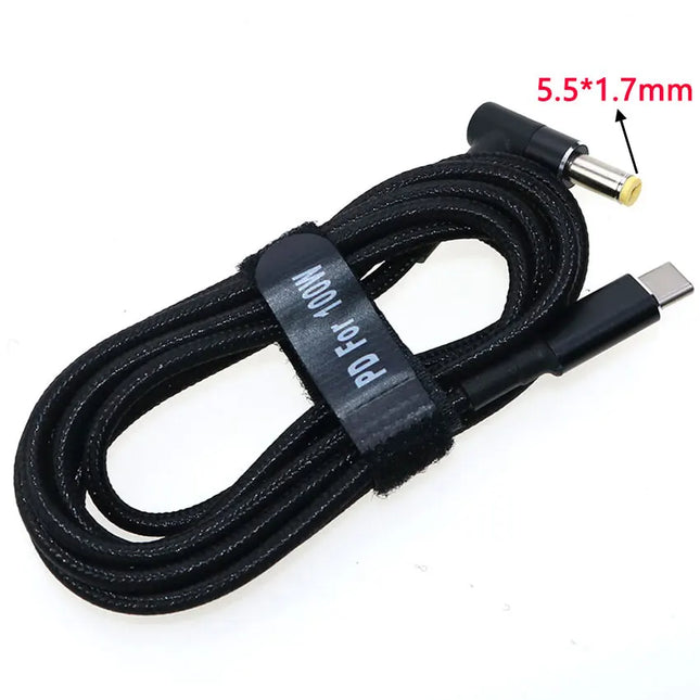 USB Type C to DC2.5*0.7 3.0*1.1 3.5*1.35 4.0*1.35 4.0*1.7 4.5*3.0 4.8*1.7mm Male Plug Converter USB-C PD Lure Charging Cable