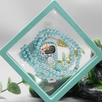 7 Colors Islamic Prayer Counter + 99 Beads Crystal Tasbih Set | Bow/Flower/Insect Random | Transparent Gift Box