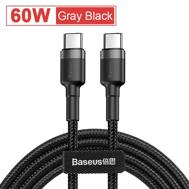 Baseus USB Type-C to USB-C Cable for iPhone 16 15 100W PD Fast Charging Charger Cord for MacBook Xiaomi Samsung Type-C Cable