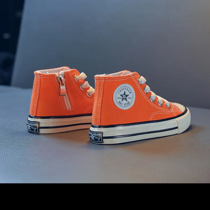 Children's Mid-Top Canvas Shoes Soft Sole Comfortable Casual Children's Shoes Boys and Girls Non-slip Breathable Board Shoes
