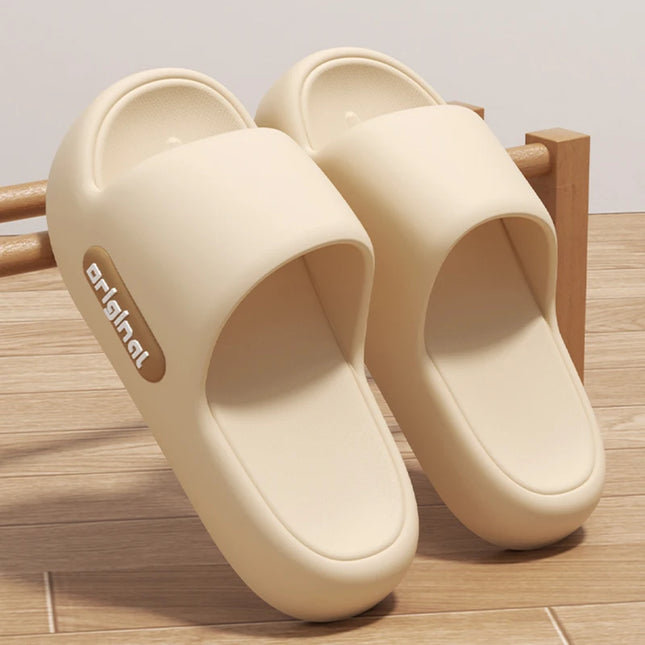 2025 Summer Platform Cloud Slippers Women Comfy Solid Color Soft Sole EVA Pillow Slides Woman Couple Non-Slip Beach Flip Flops
