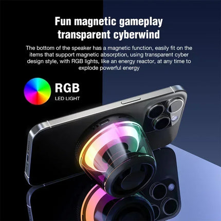 M2 Magnetic Bluetooth Speaker RGB Mini Portable Speaker Magnetic Phone Holder Ring Wireless Sound Box Bluetooth Speaker Tower