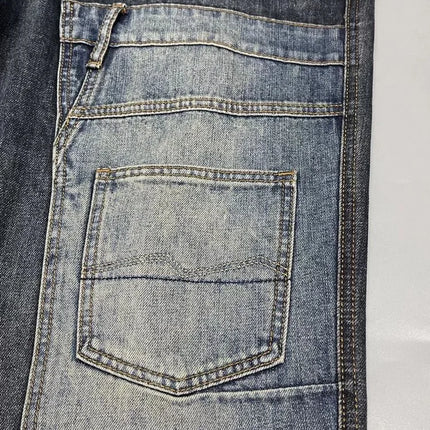 Spring/Autumn Fashion Trendy American Retro Straight Leg Stretch Denim Jeans Men's Casual Loose Fit Sports High Quality Jeans