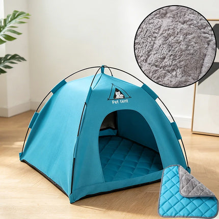 Foldable Cat House Pet Tent Four Seasons Universal Cat and Dog Pet Nest Winter Warm Mat Outdoor Portable Foldable Breathable