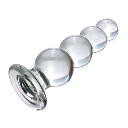 VaHppy Transparent Glass Anal Plug Dilation Training 3/4/5 Beads Diameter 3.5-4.5cm 10-18cm Masturbator for Women Girls Chassis