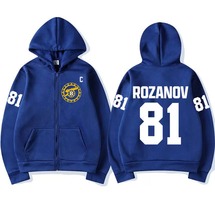 Heated Rivalry Ilya Rozanov 81 Boston Raiders Merch Zipper Hoodies Men's Women Clothing Fashion Zip Up Sweatshirts Jackets Coats