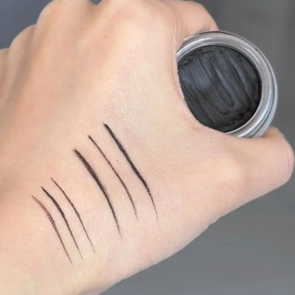 Black Brown Eyeliner Cream with Makeup Brushes Waterproof Lasting Matte Non Smudging Eye Liner Eyebrow Dual Purpose Cosmetics