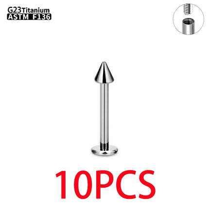 Wholesale G23 Titanium 10PCS Labret Lip Stud Piercing Eyebrow Body Jewelry Nose Ring C rod  For Women Septum Piercing