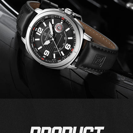 NAVIFORCE Brand Men Quartz Watch High Quality PU Band Calendar Male Wristwatch Auto Date Display Waterproof Clocks Reloj Hombre
