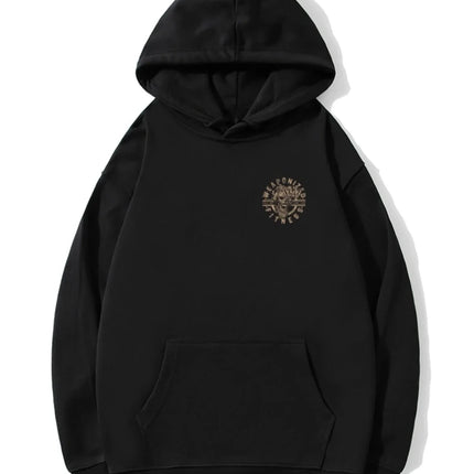 Military Enthusiast Print Men Women Hooded Sweatshirt Autumn Winter Daily Outdoor Vacation Fitness Casual Loose Warm Sportswear