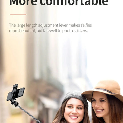 3In1 Bluetooth Selfie Tripod with Fill Light Shutter Remote Portable Foldable Monopod for iPhone Smart Phone