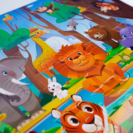 Kids Cartoon Animal Jigsaw Puzzles Montessori Educational Toys Parent-Child Theme Game Paper Educational Gift for Children