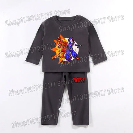 FNAF Pajamas Pants Set Children Thermal Underwear Suit Anime Five Nights at Freddy's Cool Clothing Suits Boys Girls Loungewear Gift