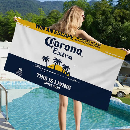 C-Corona E-Extra Beer Bath Towel Microfiber Soft Water Absorbing Breathable For Girl Kids Decorative Cartoon Beach Towel