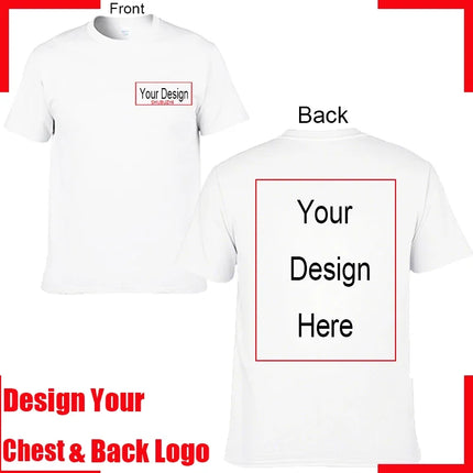 Text Name Tsihrts Men's Personalized Cotton T-shirt Custom  Add Your Own Message Fashion men tshirt bigger size 4XL 5XL