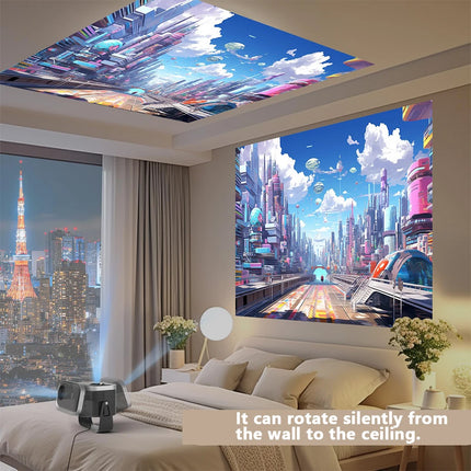 XBJ Smart Home theater projectors with WiFi 6 & BT Auto Vertical Keystone Portable 4k Projector for Home Office Outdoor