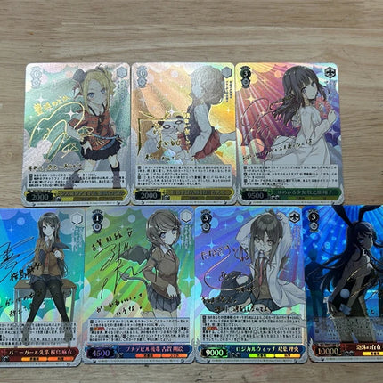 Rascal Does Not Dream of Bunny Girl Senpai Diy Self-Control Collect Signature Trading Flash Card Anime Cartoon Gift Color Flash