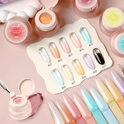 1Jar Cushion Patting Gel Polish Ombre Black White Peach Pat Pat Gel Nail Polish Drawing Liner French Nail Cushion Gradient Gel