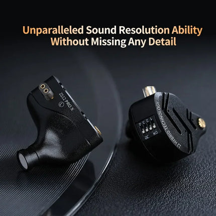 KZ ZS12 PRO X In Ear Wired Earphones 1DD 5BA Hybrid Drive HIFI Powerful Bass Music Headphones Sport Noise Cancelling Earbuds