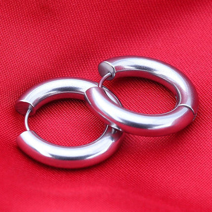 2pc Stainless Steel Small Hoop Earrings Punk Hip Hop Circle Round Huggie Hoop Earrings for Women Men Ear Ring Ear Bone Buckle