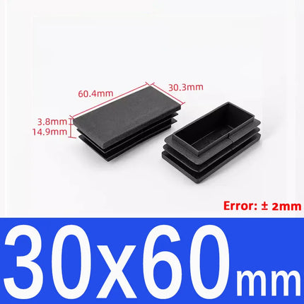 15x15mm-50x100mm Black Blanking End Caps Furniture Leg Tube Pipe Insert Plugs Rectangle/Square Dust Stopper