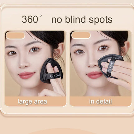 GECOMO Soft Triangular Black Powder Puff Wet And Dry Dual-use Concealer Makeup Cushion