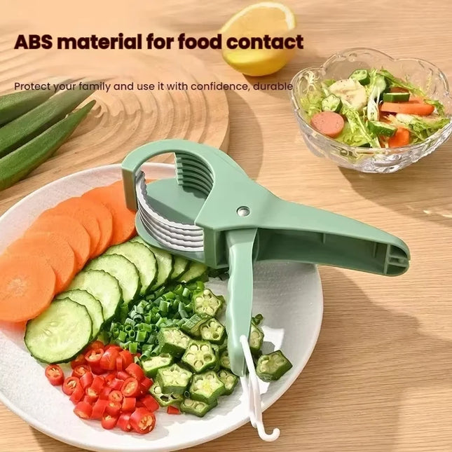 Kitchen Stainless Steel Vegetable and Fruit Slicer Multi functional Vegetable Salad Fruit Slicer Portable Kitchen Tool Scallion