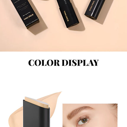 VINCINER Matte Stick Foundation Cream Long-Wear Waterproof Covers Dark Circles Full Coverage Concealer Stick for Base Makeup