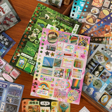 TIANZI 20/40 Pcs Retro Japanese Stationery Die Cut Stickers Book Cartoon Decorative for Handmade Scrapbooking Journal Supplies