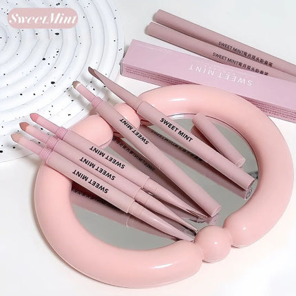 Double Head Lying Silkworm Pen Waterproof Lasting Matte Pearl Fine Brightening Shadow Pen Under Eyelid Outline Eyeshadow Pencil
