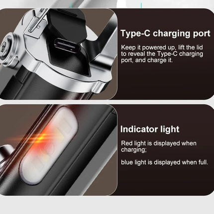 Portable Keychain Handheld Flashlights Rechargeable Pocket COB Working Light Outdoor Hook Emergency For Camping Walking Hiking