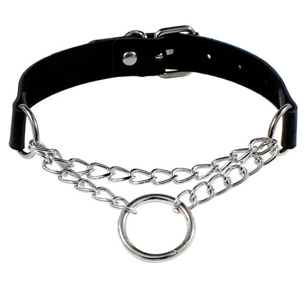 Woman Black Punk Choker Collar Necklace Sexy PU Leather Heart Lock Key Spike Chocker Gothic Cosplay Accessories Party Jewelry