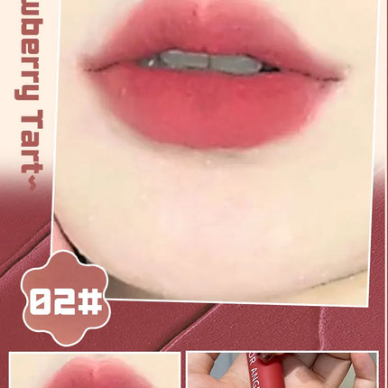 Matte Nude Velvet Liquid Lipstick 5 Color Sexy Red Coffee Lip Gloss Matte Lipstick Waterproof Non Stick Cup Lip Tint Mud Makeup