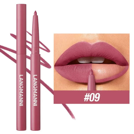 12 Colors Waterproof Lip Liner Pencil Matte Red Brown Plumping Lip Stain Long-Lasting Smooth Perfect Outline & Filling Lips