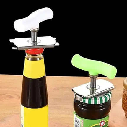 Stainless Steel Multi-Use Jar Opener | Adjustable Labor-Saving Tool for Bottle Caps Can Lids | Commercial Kitchen & Home Gadget