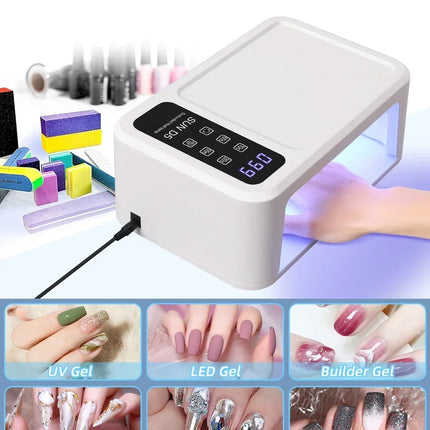 480W Big Space UV LED Nail Lamp For Manicure Lamp Drying Gel Nail Polish 140LEDS Nail Dryer With LCD Screens Salon Tools