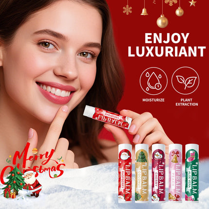 20PCS lipstick Set -5 Taste Christmas Theme Deep moisturizing and lasting moisturizing to create plump and shiny lips